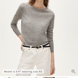 J. Crew Women's Cashmere Gray Crewneck Sweater